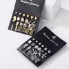 12pairs/set Fashion Hollow Out Delicate Diamond Earrings Set