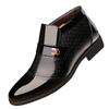Neues Paar Füße Herrenschuhe Business Casual Herbst und Winter Herren Baumwollschuhe Plus Samt Papa Schuhe High Top Leder Baumwollstiefel