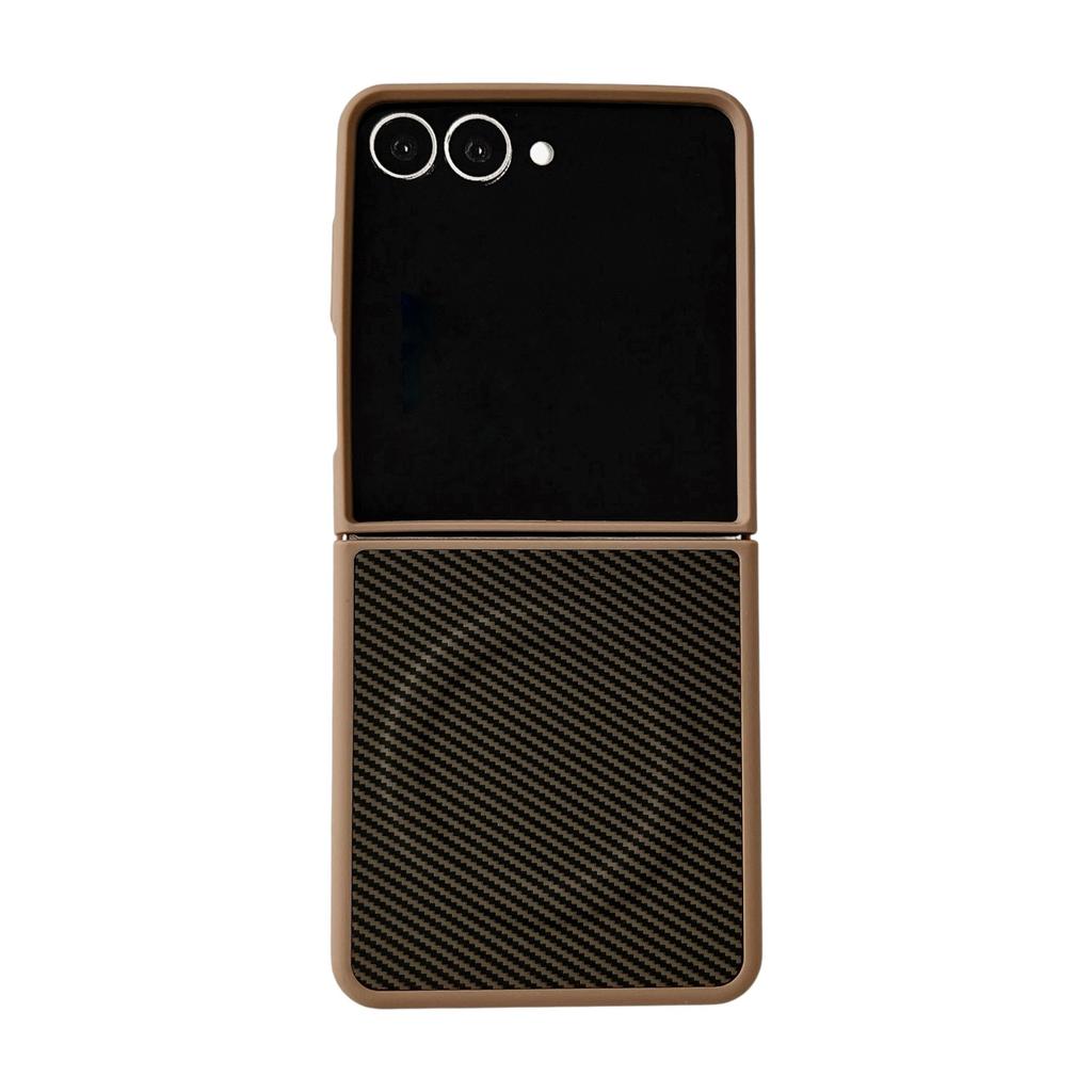 The New Carbon Fiber Is Suitable for Samsung ZFlip7 Folding Screen Mobile Phone Case ZFlip6 Magnetic Suction 5TPU4 Anti-drop 3 Case