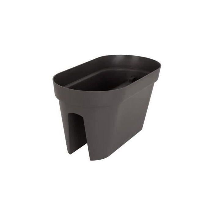ARTEVASI Balcony Planter CAPRI - Anthracite Grey - 30 X 60 X H 30 Cm - 26.8L