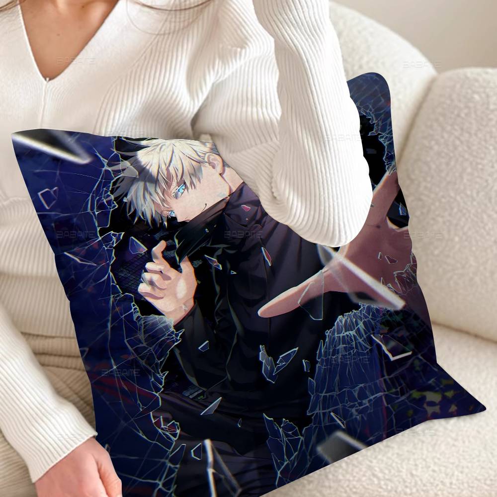 JJujutsu Anime Selfadhesive Pillowcase Toon Gift Cushion Cover Bedroom Home Sofa Chair Seat Decor Pillow Case