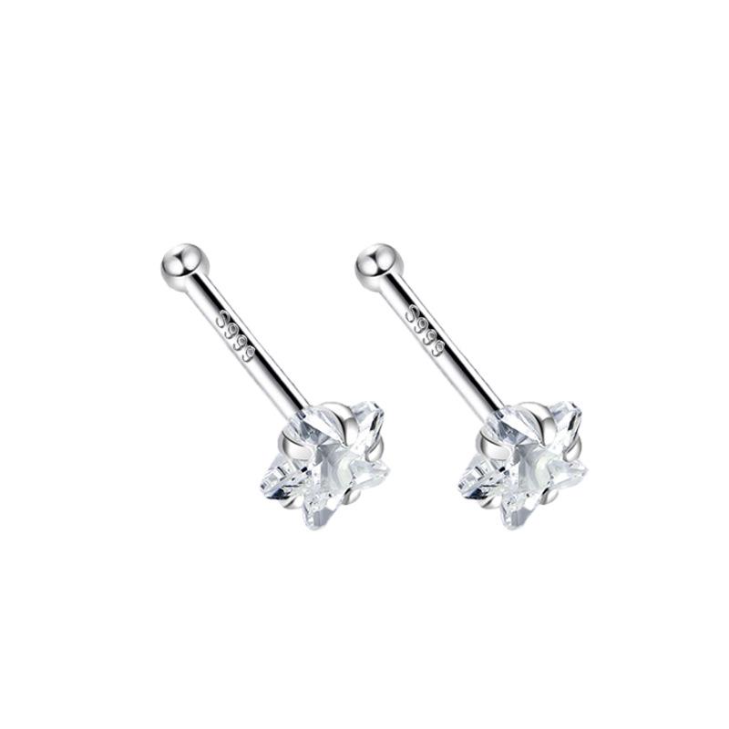 S999 Pure Silver Minimalist Women's Earrings – Small Bean Ear Bone Studs, Anti-Blocking Design for Commuting