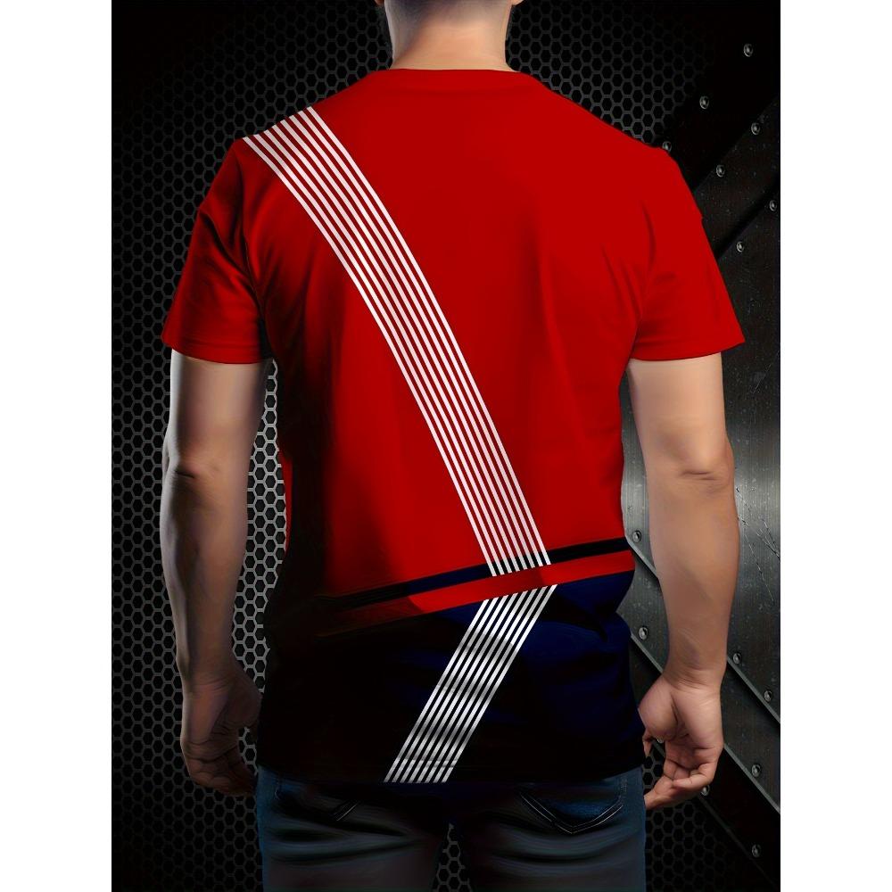 3D printed T-shirt, soft polyester fabric, summer crew neck T-shirt, regular version,