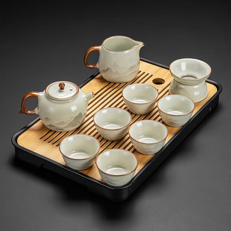Leinuo Ru Kiln Tea Set with Tray