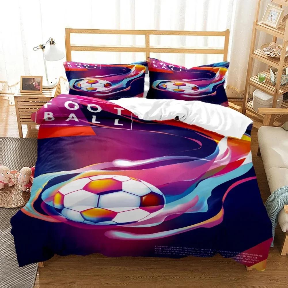 Soccer Cover Digital Polyester Comfortable Duvet Quilt Cover Pillowcase Bedding Set Children Bedroom Decoration Home Textile