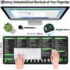 Excel Shortcut Keys Mouse Pad - Excel Cheat Sheet Desk Pad | Extended Large XXL Non-Slip Excel Gaming Mousepad | PC Office Desk Mat with Stitched