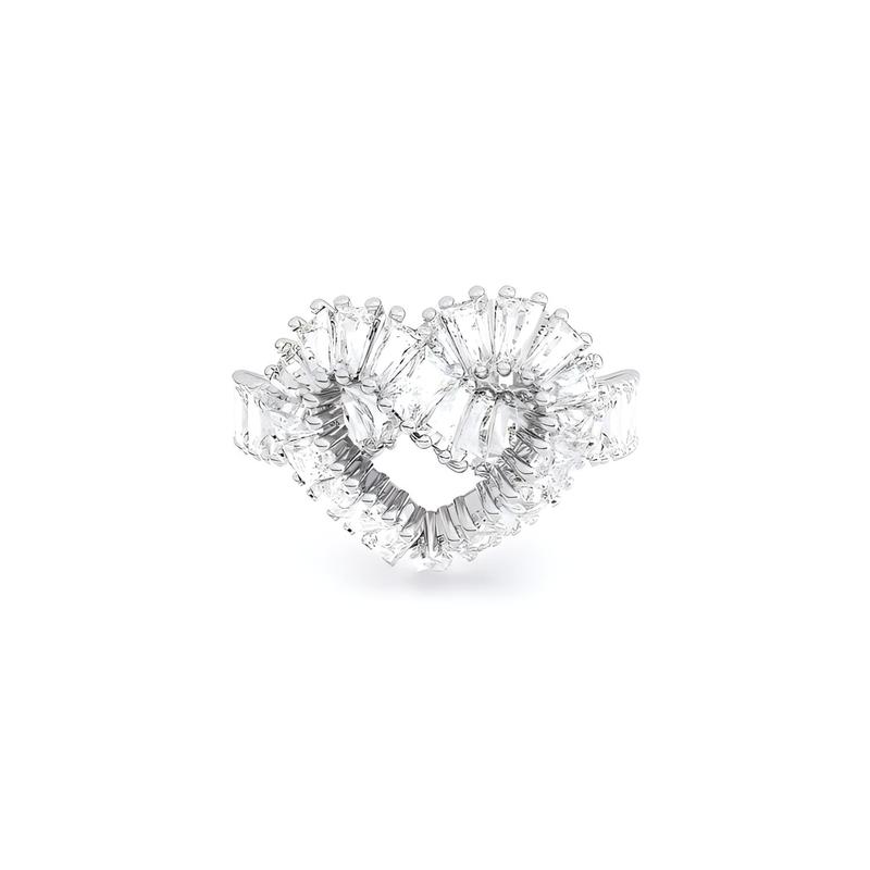 Swarovski Matrix Tennis synthetic cubic zirconia ring for women silver 58