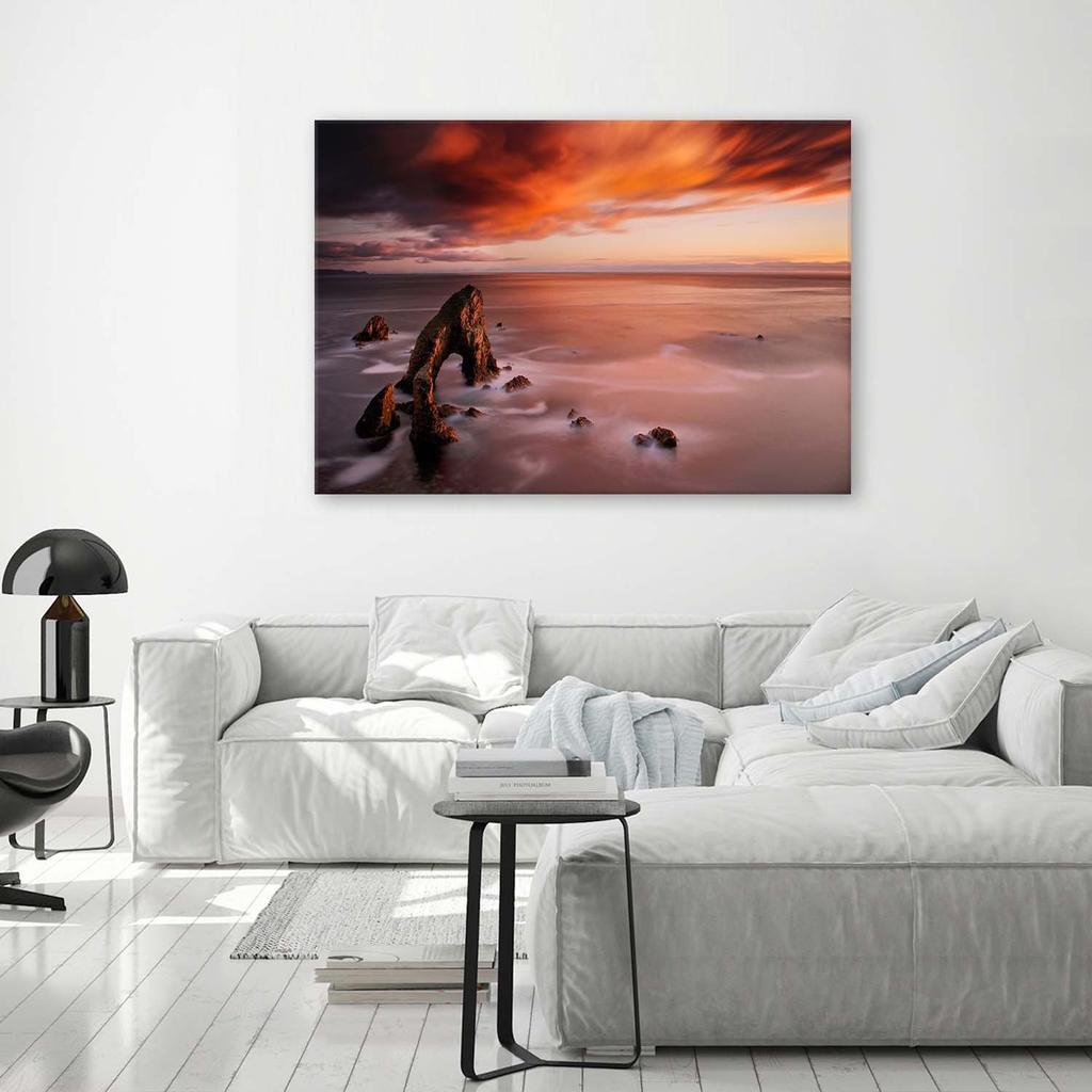 Canvas Print, Orange Sky Over the Sea