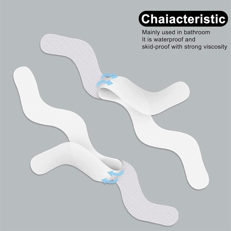 6/12/24Pcs Anti Slip Shower Stickers With Scraper Safety Bathtub Strips Adhesive Decal Waterproof  For Bath Tub Shower Stairs