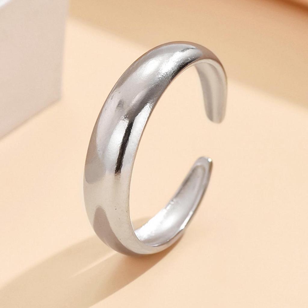Adjustable European Classic Gold-Plated Stainless Steel Toe/Finger Ring for Women - Non-Fading Simple Band Jewelry