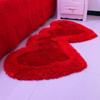 Red Heart-Shaped Non-Slip Wedding Room Floor Mat for Bedroom