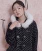 Prenda Dot Duffel Hood Zip-Up Black
