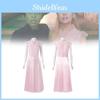 Enchanting Glinda Costume Dress For Women Featuring Vibrant Pink Corset Style Design For Magical Wicked Cosplay