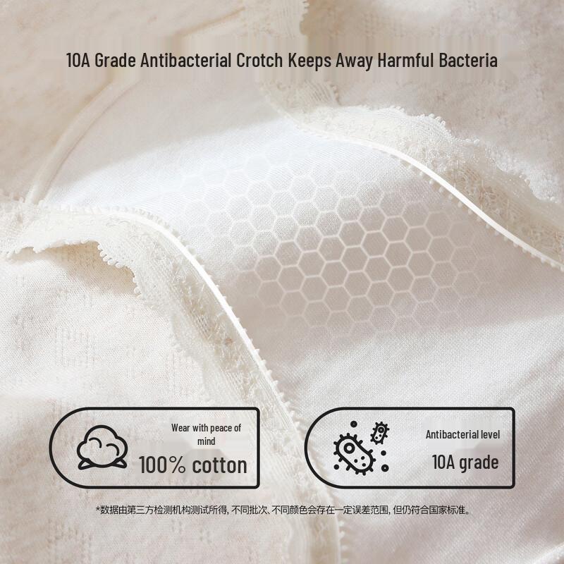 SecretWorld Women's 10A Antibacterial Pure Cotton Mid-Waist Briefs