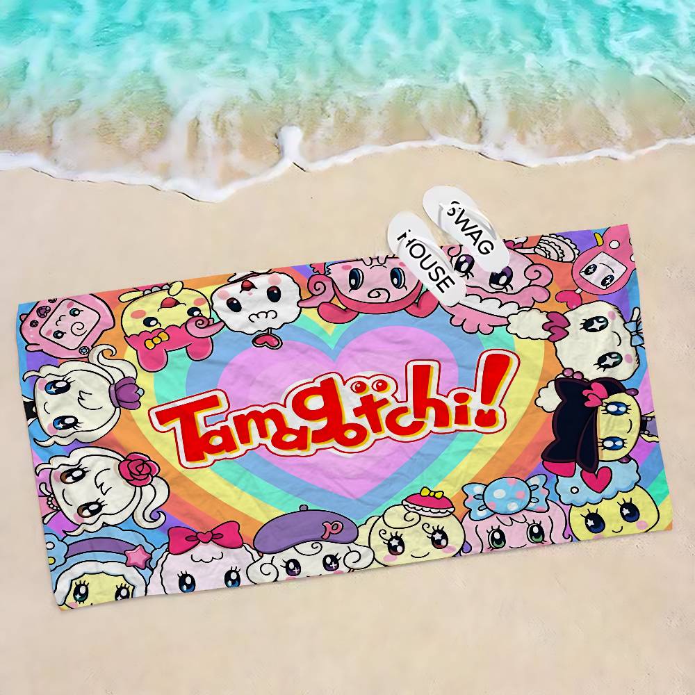Tamagotchi Cut Friend Big Microfiber Beach Towels Quick Dry Towel Sand Beach Towels Pool Towel for Travel Swim Pool Yoga