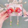Sweet Pink Hair Clip Chinese Style Flower Tassel Hairpins Styling Accessory Barrette For Girls