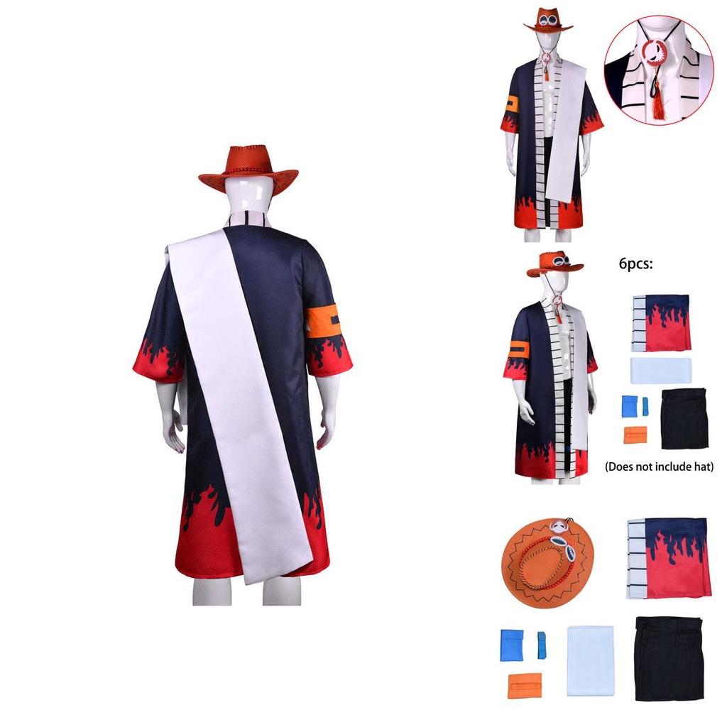 Costum Cosplay Portgas·d· Ace Pentru Adulți Uniformă Personaj One Piece Foarte Restaurată