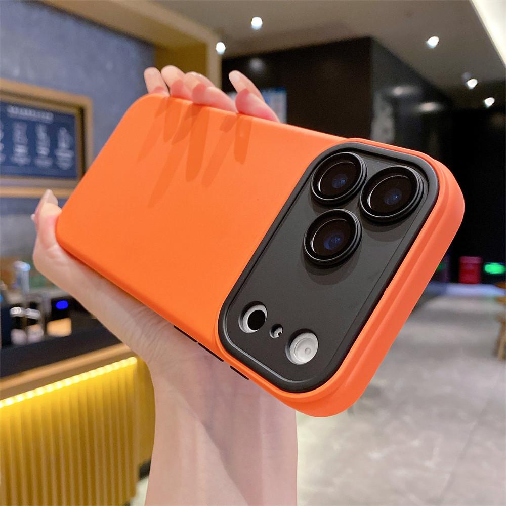 Fashion Contrast Color Lens Protection Silicone Phone Case For 17 Air 16 15 14 Plus 13 12 11 Pro Max Soft Cover