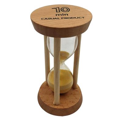 10-Minuten-Sanduhr mit Holzrahmen und gelber Sanduhr als Heimdekoration