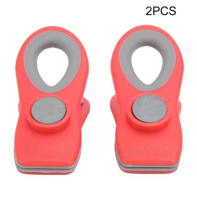 2Pcs Mini Portable Food Sealing Magnetic Clips Snack Food Preservation Bag Clips Kitchen SuppliesRed