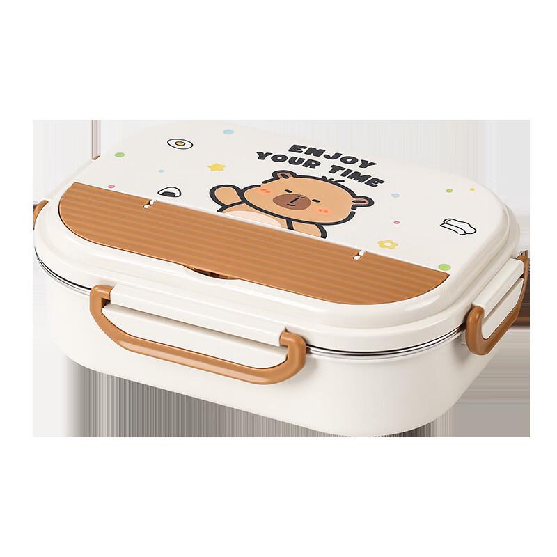 Cute Striped Panda Stainless Steel Divided Lunch Box