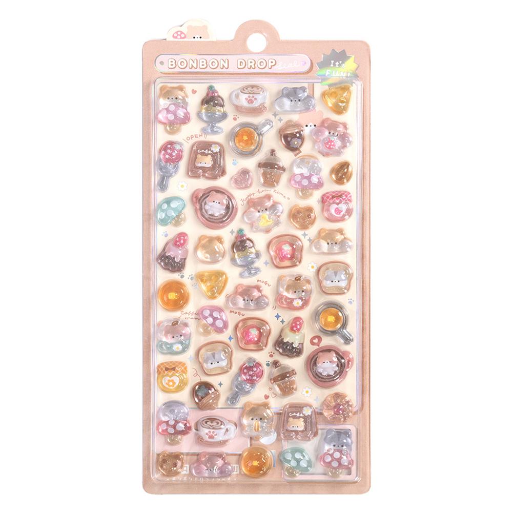 Kawaii Cartoon Animal 3D Relief Cute Stickers Children And Girls Decorative Sticker Birthday Gifts Creative Peripheral