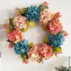 2023 Blue Pink Hydrangea Flower Wreath Festival Wreath Window Door Hanging Decorative Photography Props