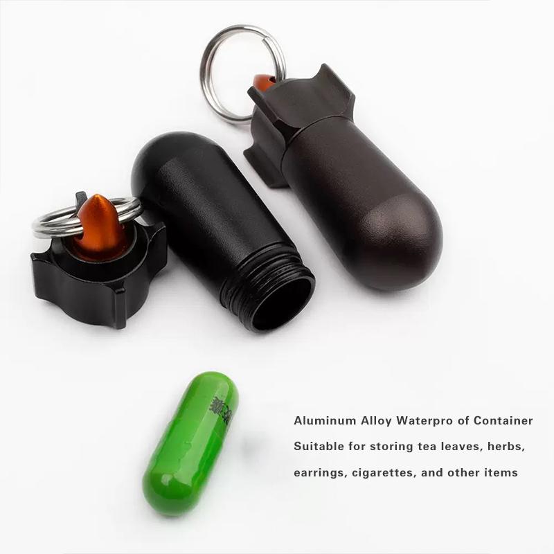 Aluminum Alloy EDC Sealed Storage Capsule Case Mini Metal Waterproof Bottle Storage Portable Medicine Case Outdoor Camping Tool