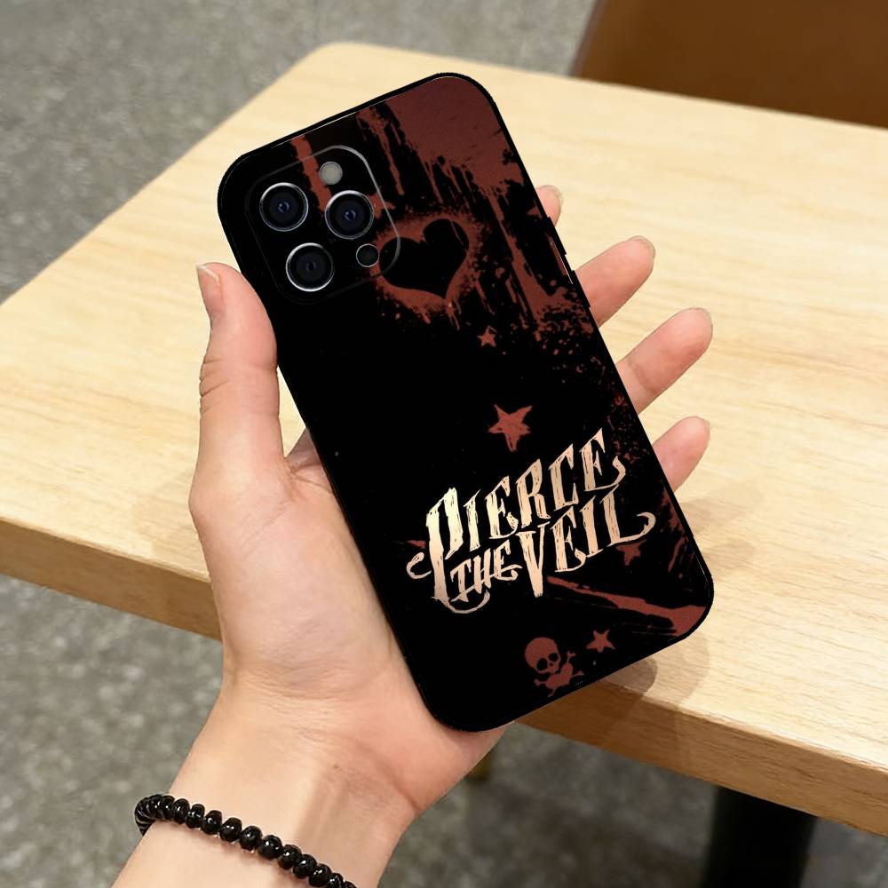 Pierce the Veil Band Handyhülle Für iPhone 17,16,15,14,13,12,11 Plus,Pro Max,XS,Weiche Silikon Schwarze Hülle