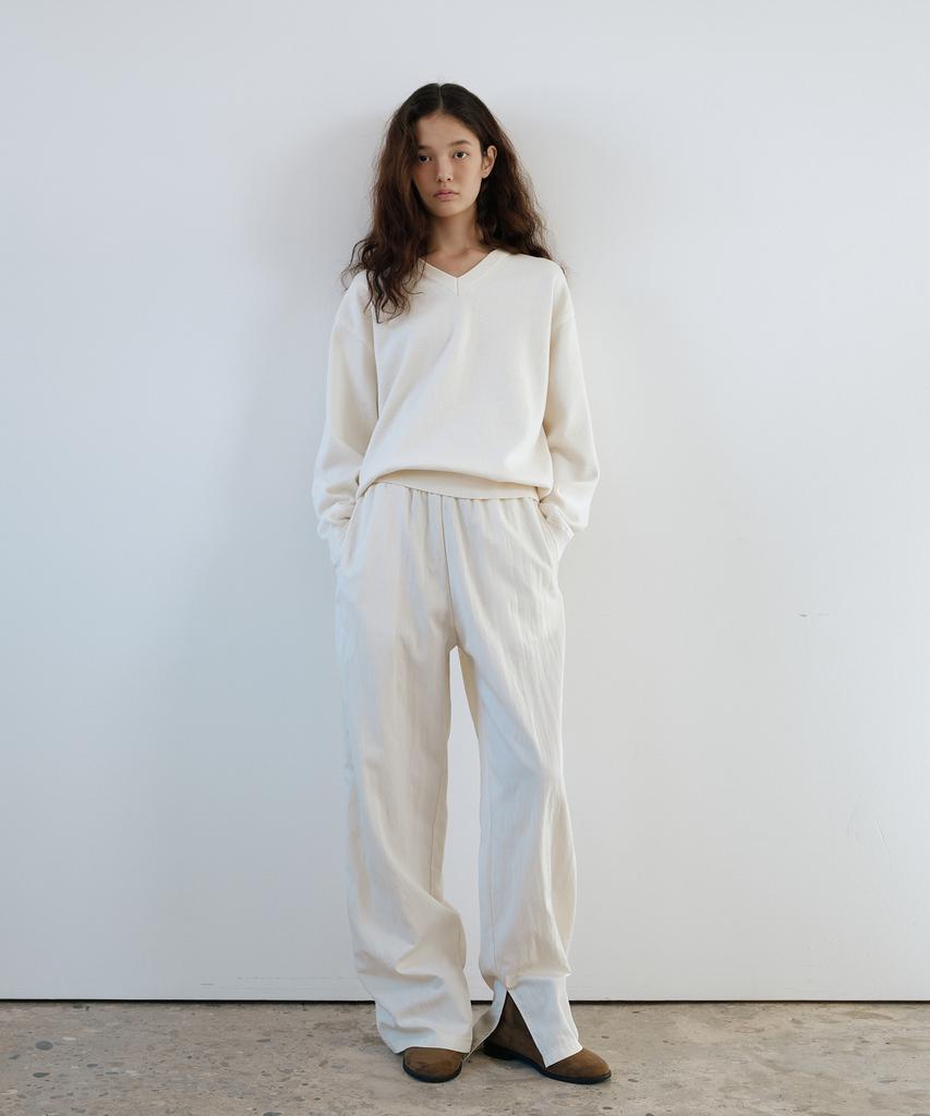 Yulago Slit Banding Wide Pants