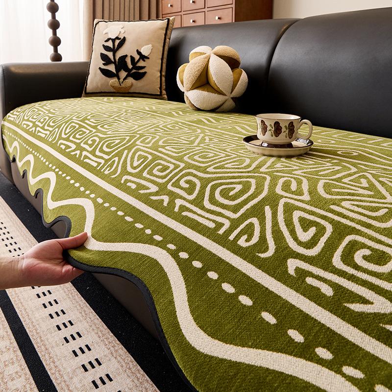 New Four-Season Universal Special-Shaped Sofa Cushion Irregular Cover Cloth Fixed Combination Straight Row Leather Sofa Seat Cushion