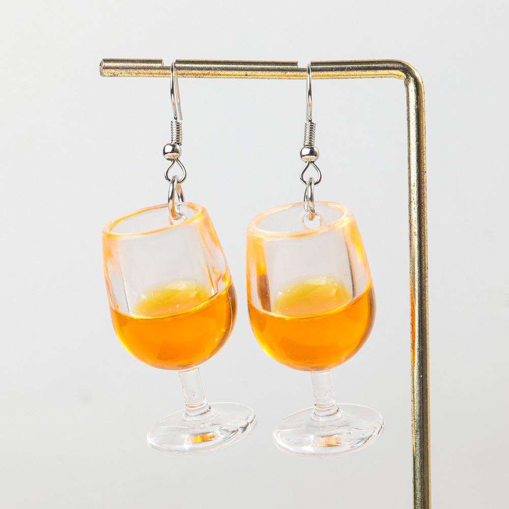 New Large Red Wine Glasses Acrylic Dangle Earring for Women Resin 3D Drink Cup Bottle Drop Earring Funny Creative Jewelry Gifts
