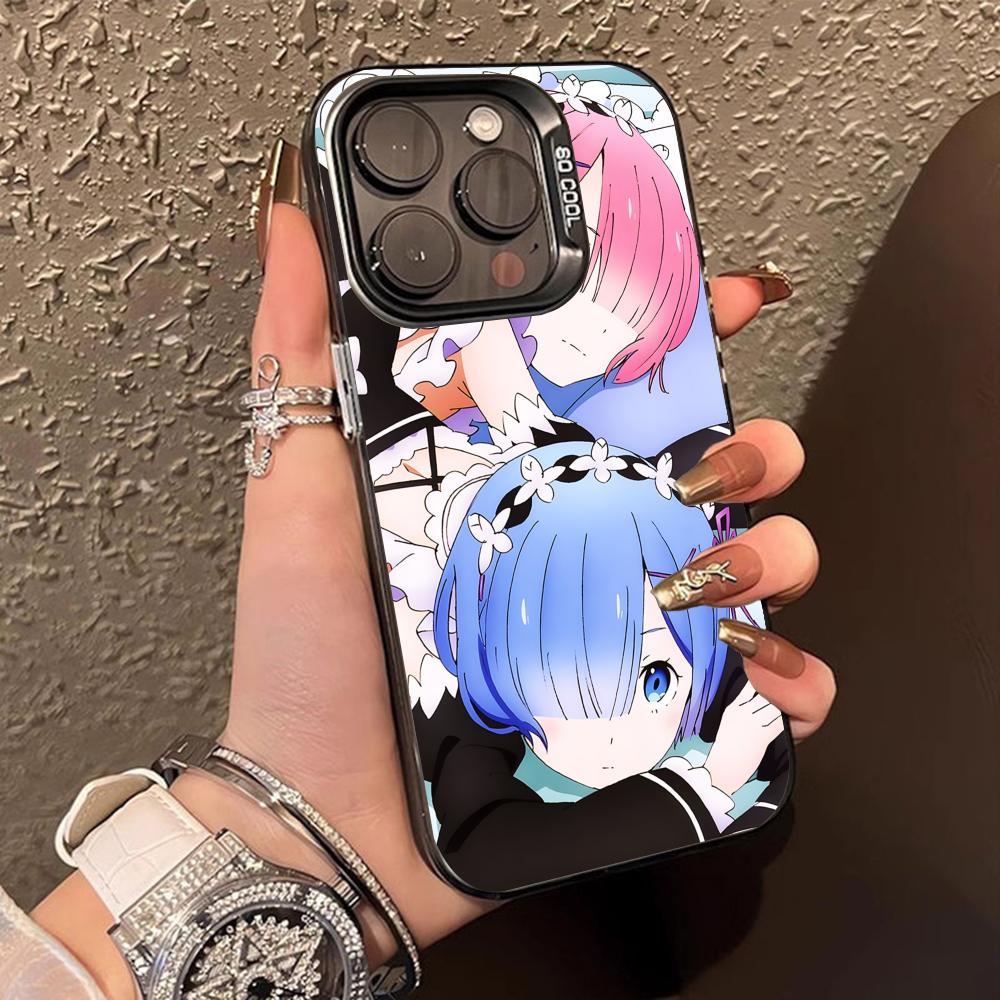 

ReZero Rem Ram Translucent Mobile Phone Case for iPhone 17 16 15 14 13 12 11 X XR XS Air Pro Max Plus Colorful Cover iPhone X