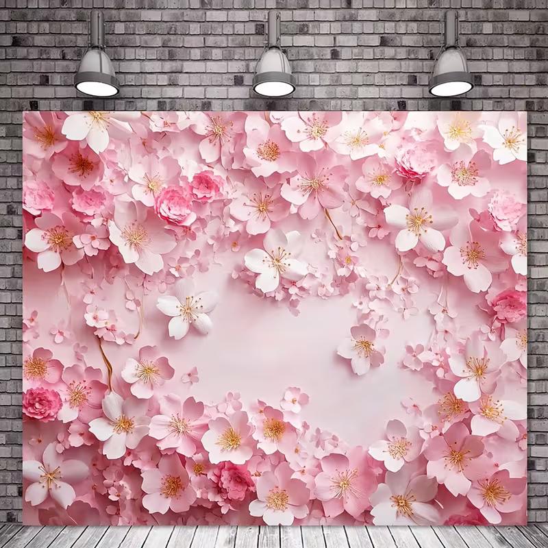 2D Spring Sakura Flower Wall Decor Backdrop Baby Shower Photo Background