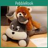 Schnauzer And Raccoon Animal Plush Doll With Embroidery Design For Kids Cozy Sleep And Play