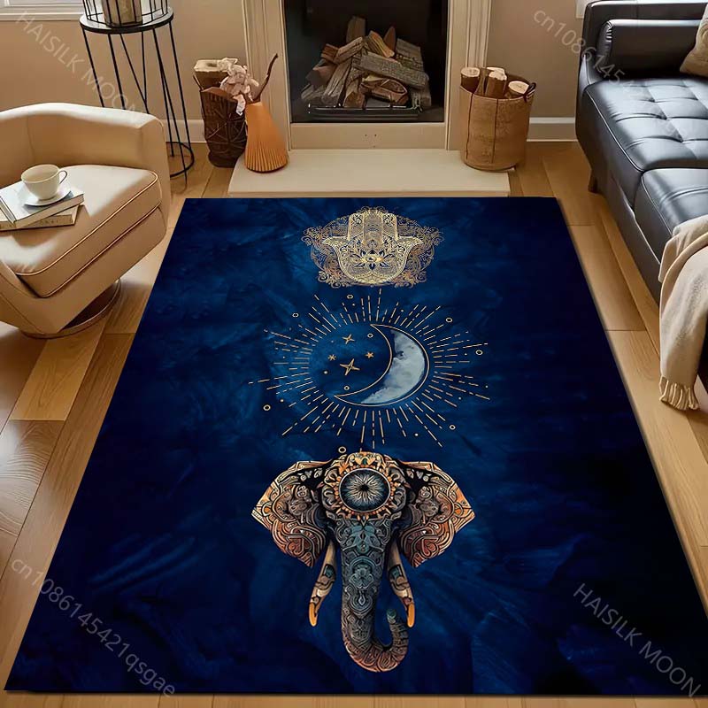 Various sizes Indian Mystical Symbols Print for Carpet Living Room Bedroom Bedside Floor Mat Home Decor Sofa Room Area Rug