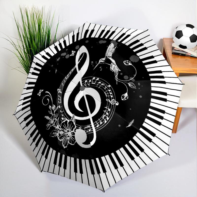 Black White Piano Keys Umbrella Automatic Open/close, Sturdy Iron Frame & 8-Rib Struct, Umbrella for Women & Men, Christmas Gift