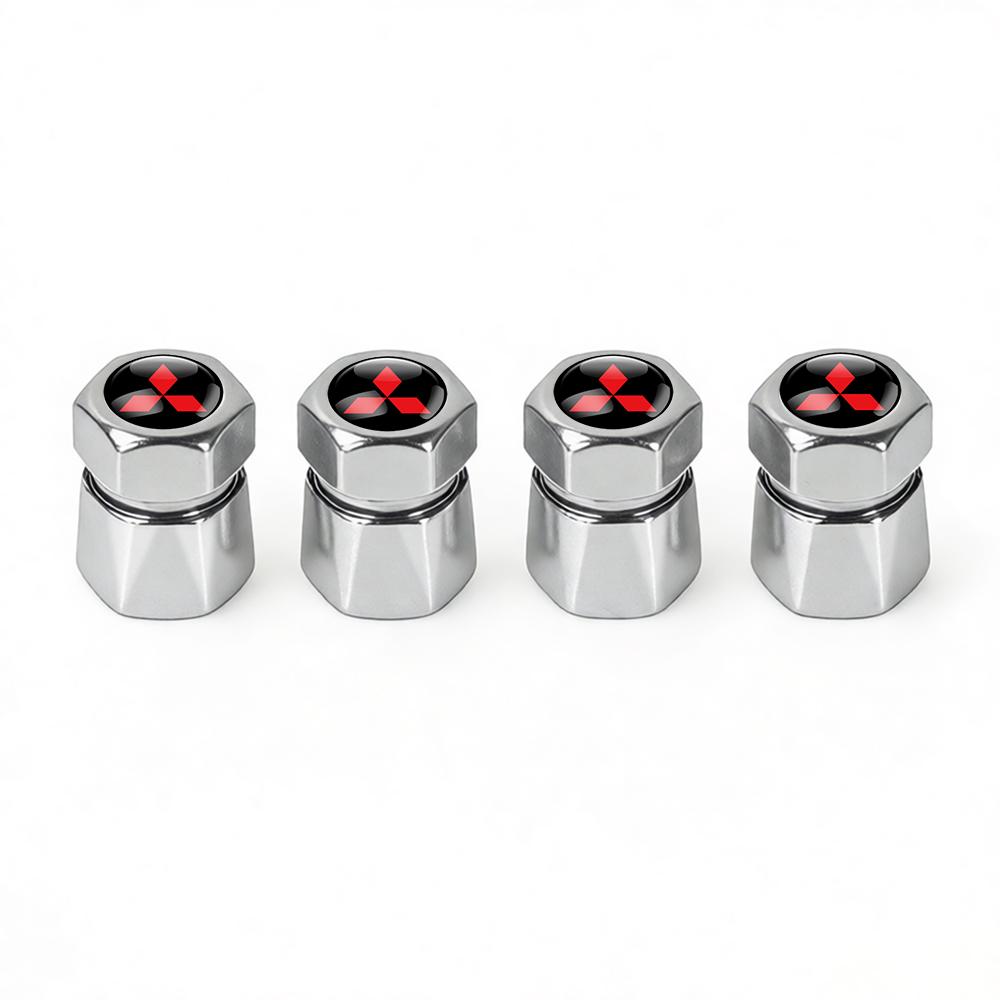 Cxtbky1 New 4Pc Car Wheel Tire Valve Caps Air Stem Covers Accessories For Mitsubishi Outlander RalliArt ASX Pajero Lancer Interior Decor