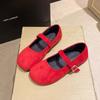 Soft-soled beanie shoes large size 2025 new French retro Mary Jane shoes women's flat-soled single shoes light mouth ballet shoes