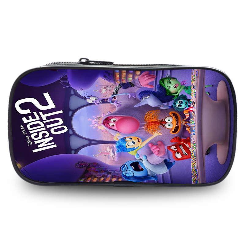 Inside Out 2 Large Capacity Pencil Case For Students Oxford Material