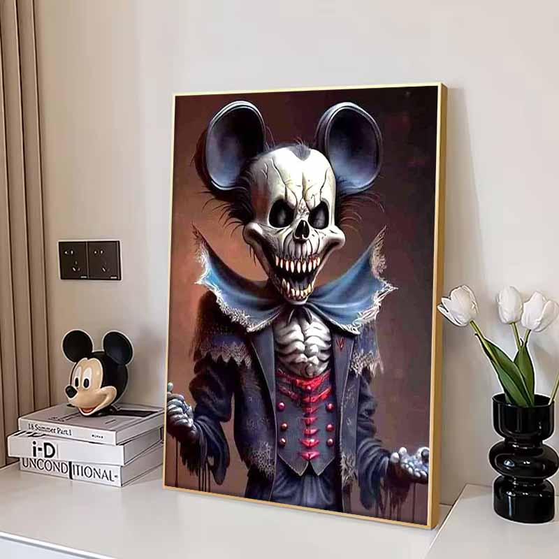 Disney Diamond Painting Dark Skull Mickey Mouse 5D Mosaic Art DIY Cross Stitch Embroidery Set Full Diamond Home Decor Gift