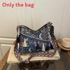 Traditional Chinese Style Tote Bag With Embroidery And Tassels For Daily Use