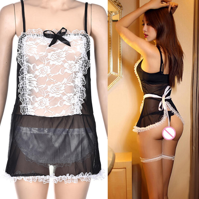 Kvinner Sexy blonder Halloween kostyme Cosplay fransk hushjelp antrekk Fancy kjoler