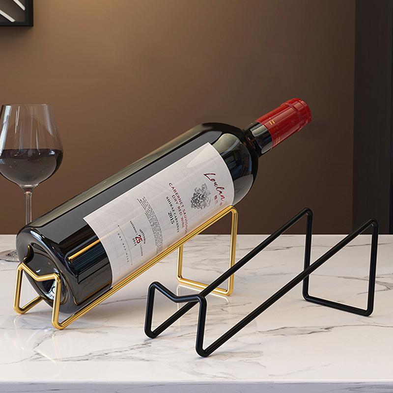 1 Pack Iron Wine Bottle Rack Countertop Wine Bottle Display Rack Wine Storage Rack Simple Home Counter Decoration