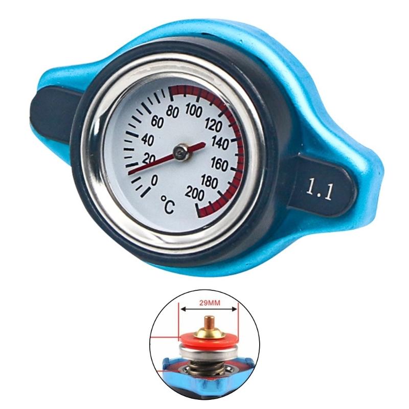 Automotive Motorcycle Car Cooling Systems Radiator Caps With Built In Thermometer, Readout 0.9Bar Seal Easy Installation