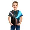 Tunnel Illusione Ottica Fresco Stampa 3D T-shirt Creativa per Ragazzi Maglietta a Maniche Corte Leggera Casual Abbigliamento Bambini Estate
