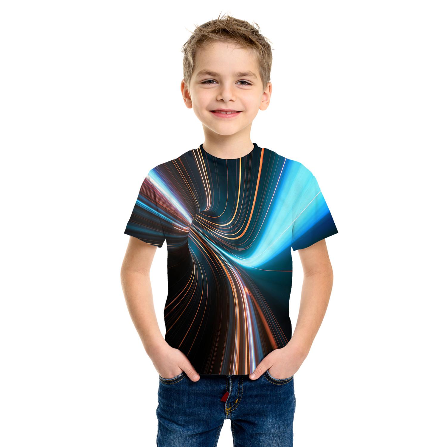 

Крутая оптическая иллюзия туннель 3d принт футболка для мальчиков креативная повседневная легкая футболка с коротким рукавом детская одежда лето 160