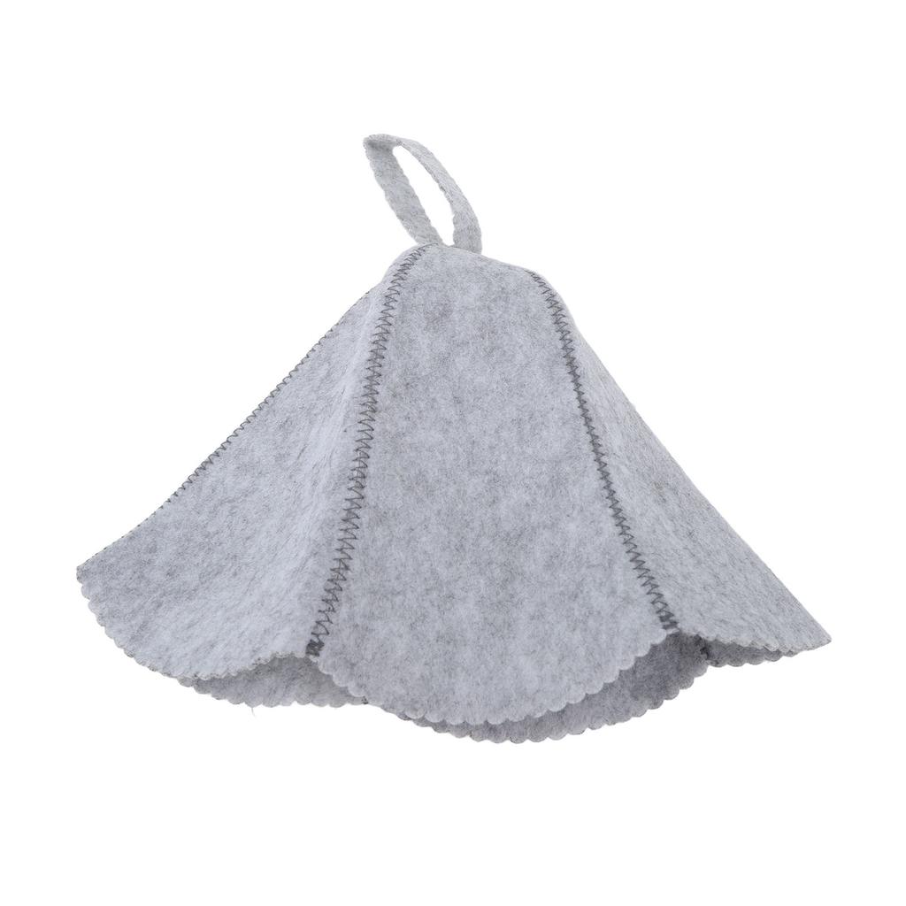 Sauna Hat Felt Water Absorbent Comfortable Shower Bath Felt Hat Universal for Men Women Grey