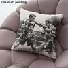 Vintage Sketch Boxing Match Throw Pillow Covers Pattern Cushion Cover Suitable for Sofa Bedroom Car Pillow Cover