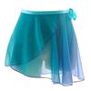 Womens Lace-up Gradient Chiffon Wrap Skirt Ballet Dance Training Gymnastics Performance Asymmetric Mini Skirt